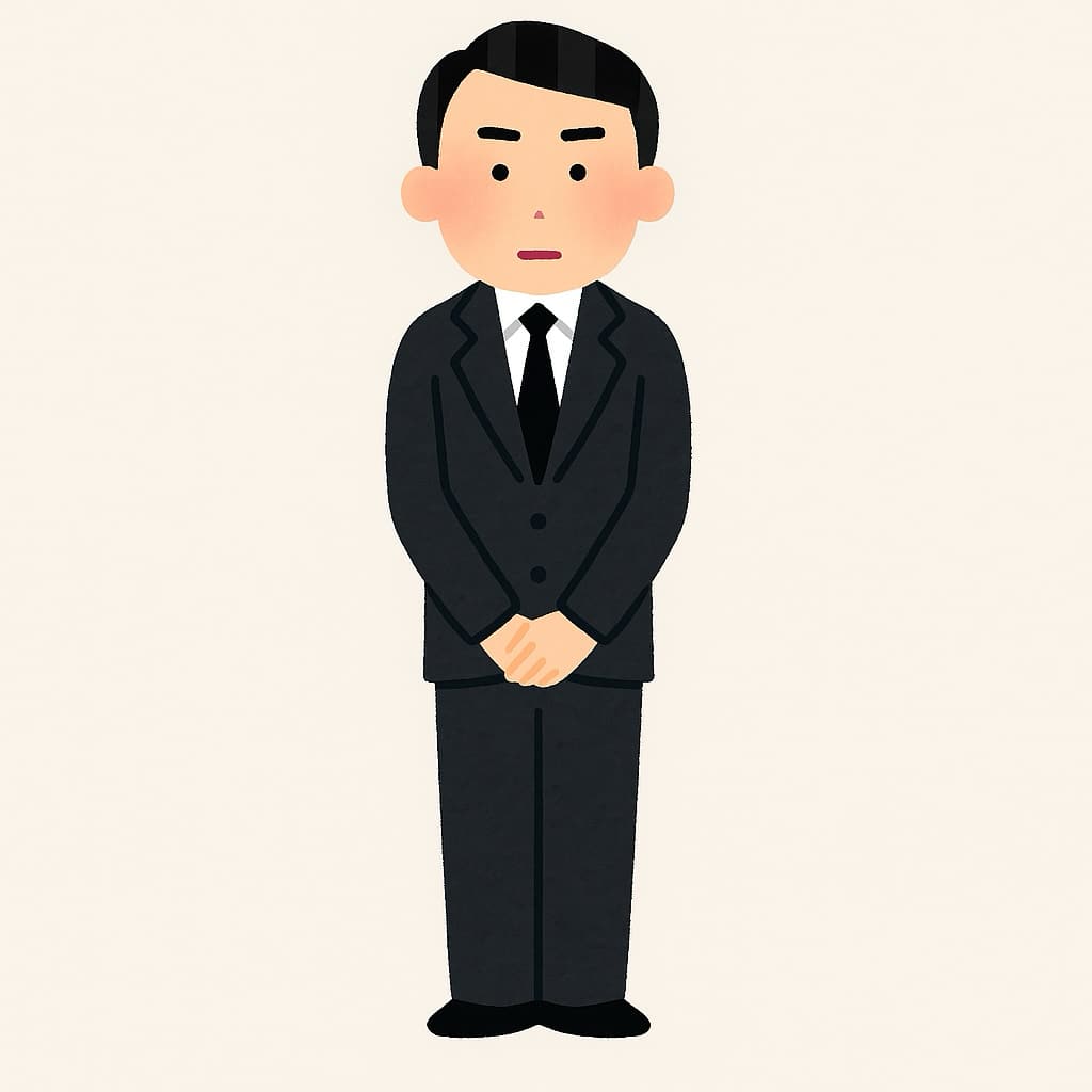 男性のフォーマルスーツ姿 イラスト画像