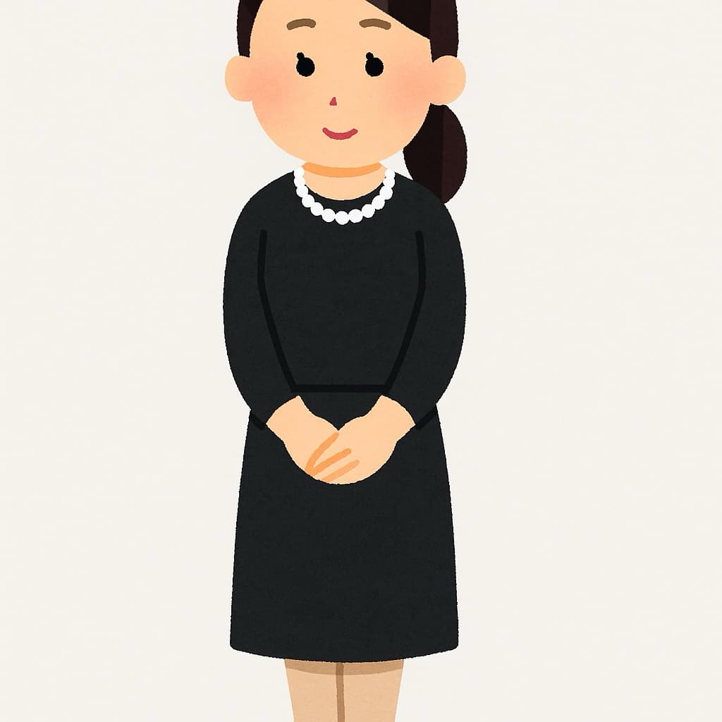 女性のフォーマルワンピース姿 イラスト画像