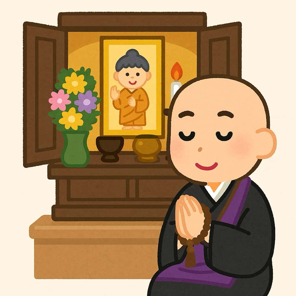 法要（読経）のイメージ　イラスト画像