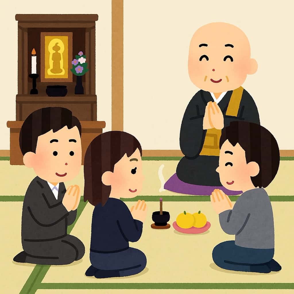 法要を法事と呼んでも良いイメージ イラスト画像