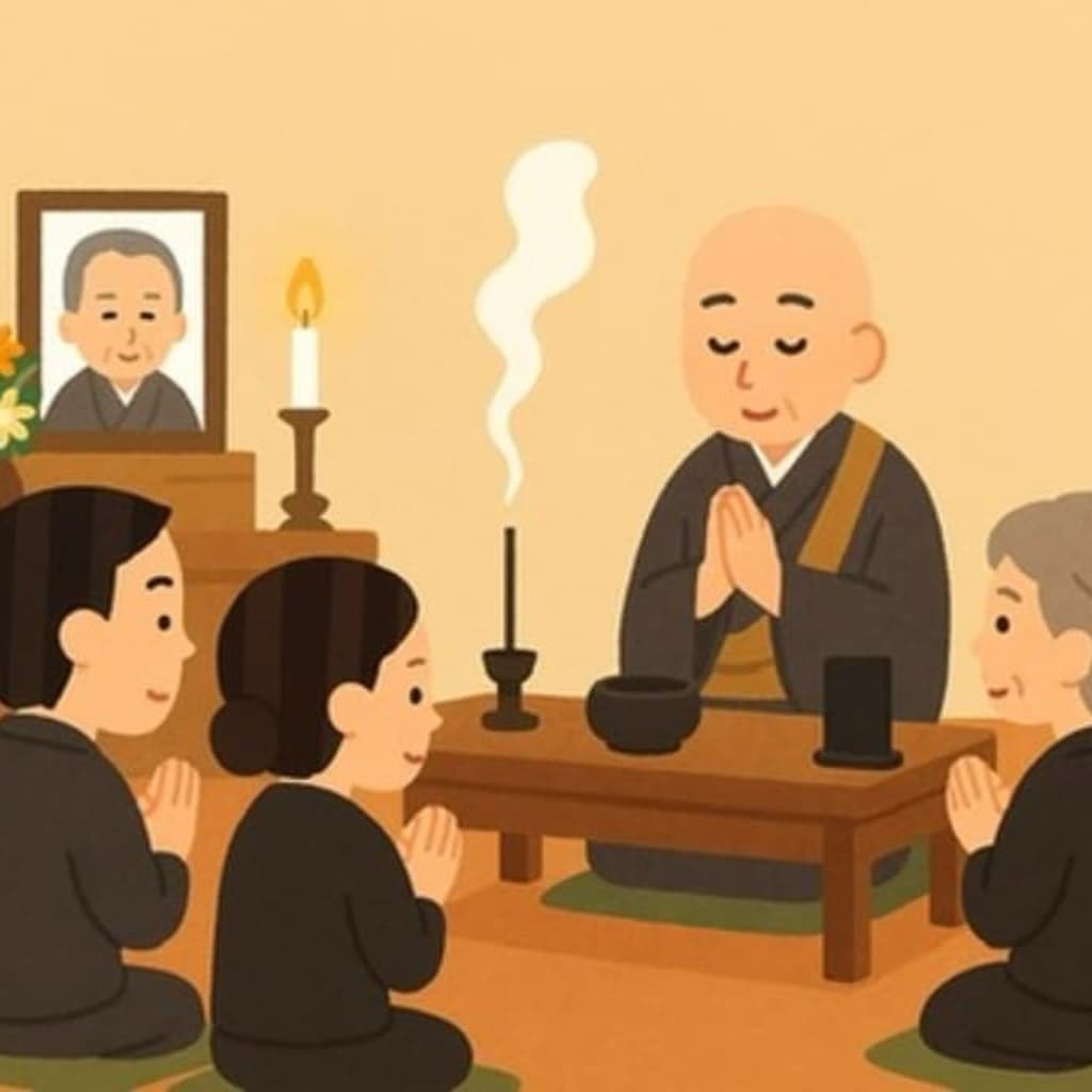 法要の様子 イラスト画像