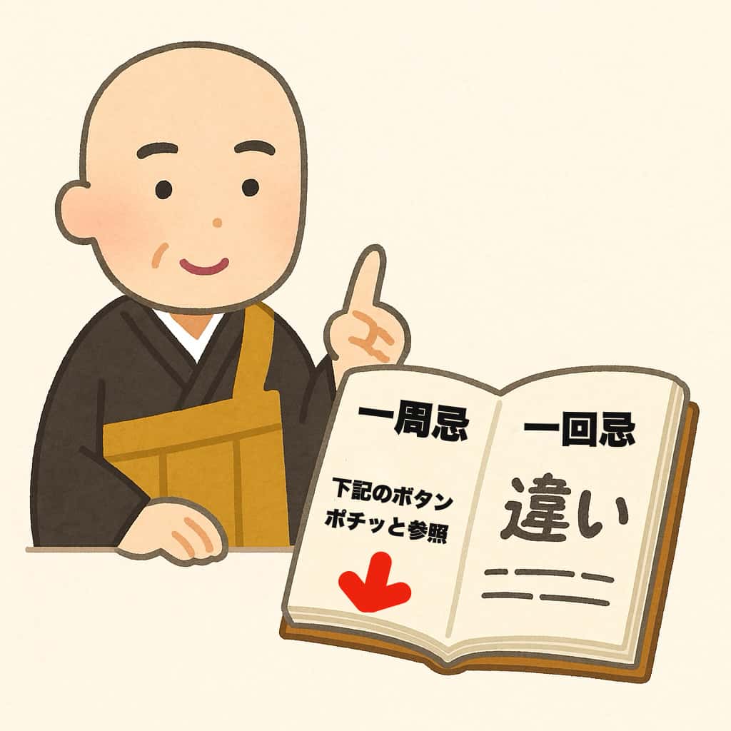 一周忌と一回忌の違い説明イラスト画像