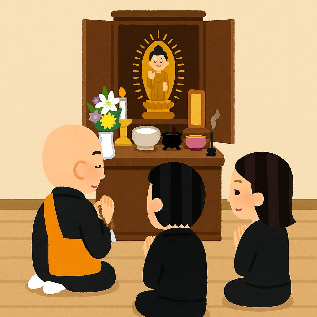 三回忌法要のイラスト画像