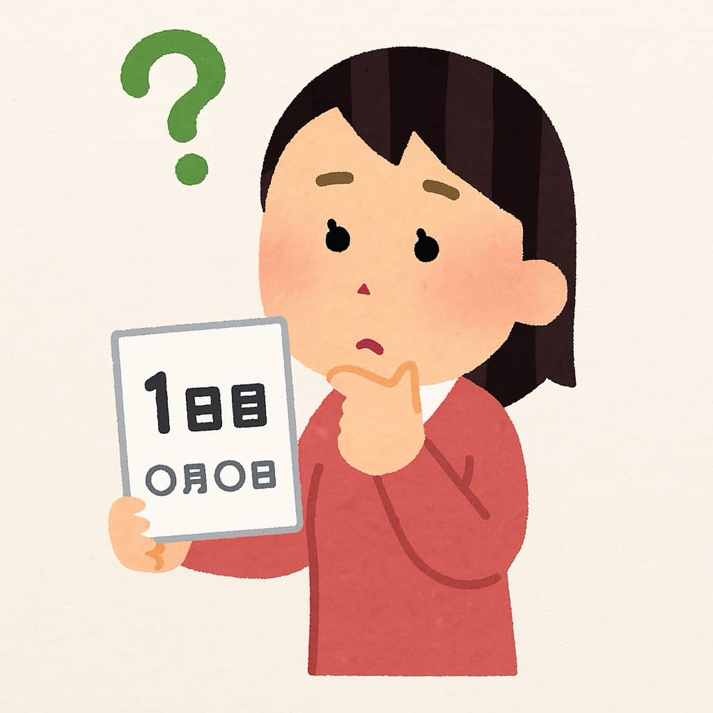 四十九日法要の日数を数える女性のイラスト画像