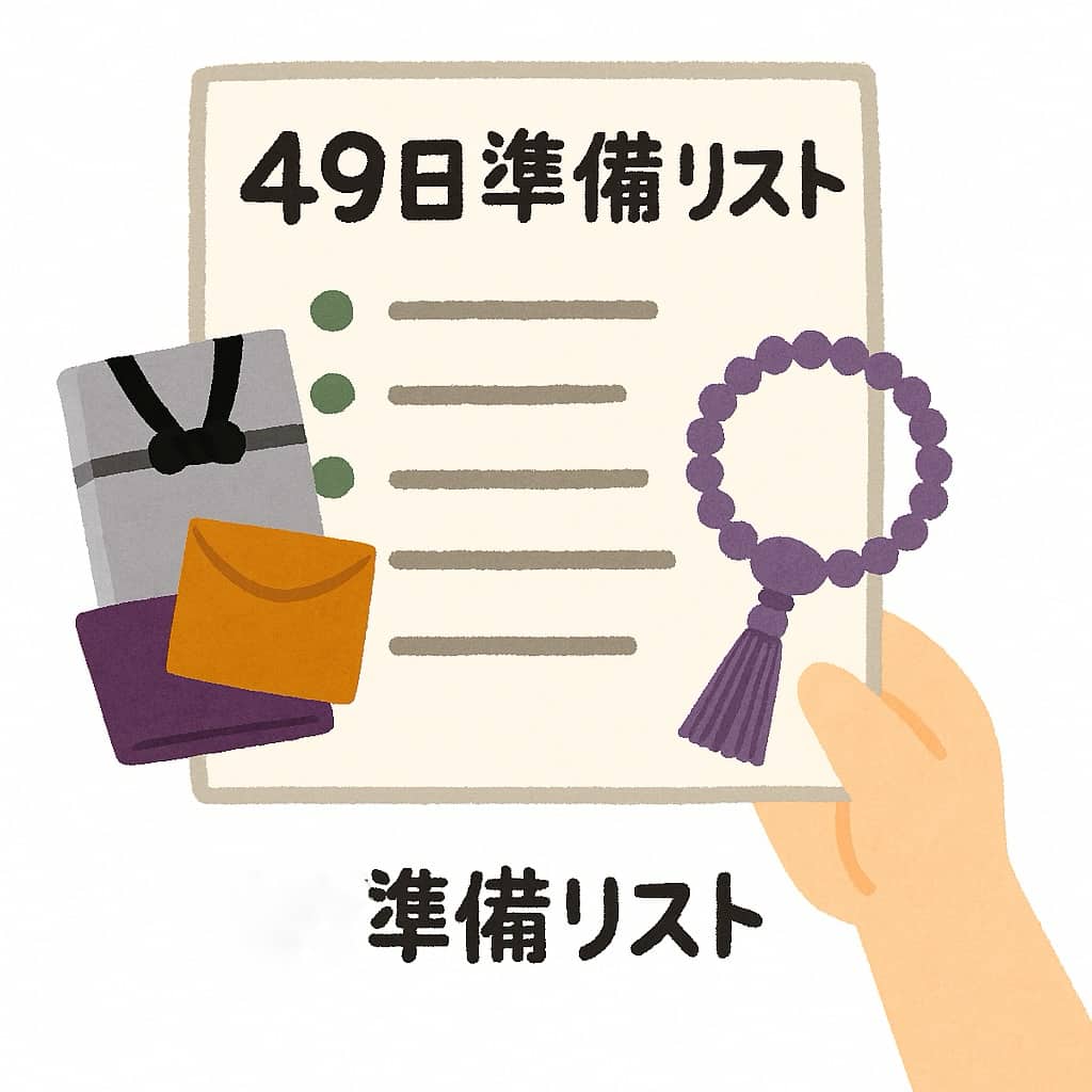 49日準備リストのイラスト画像