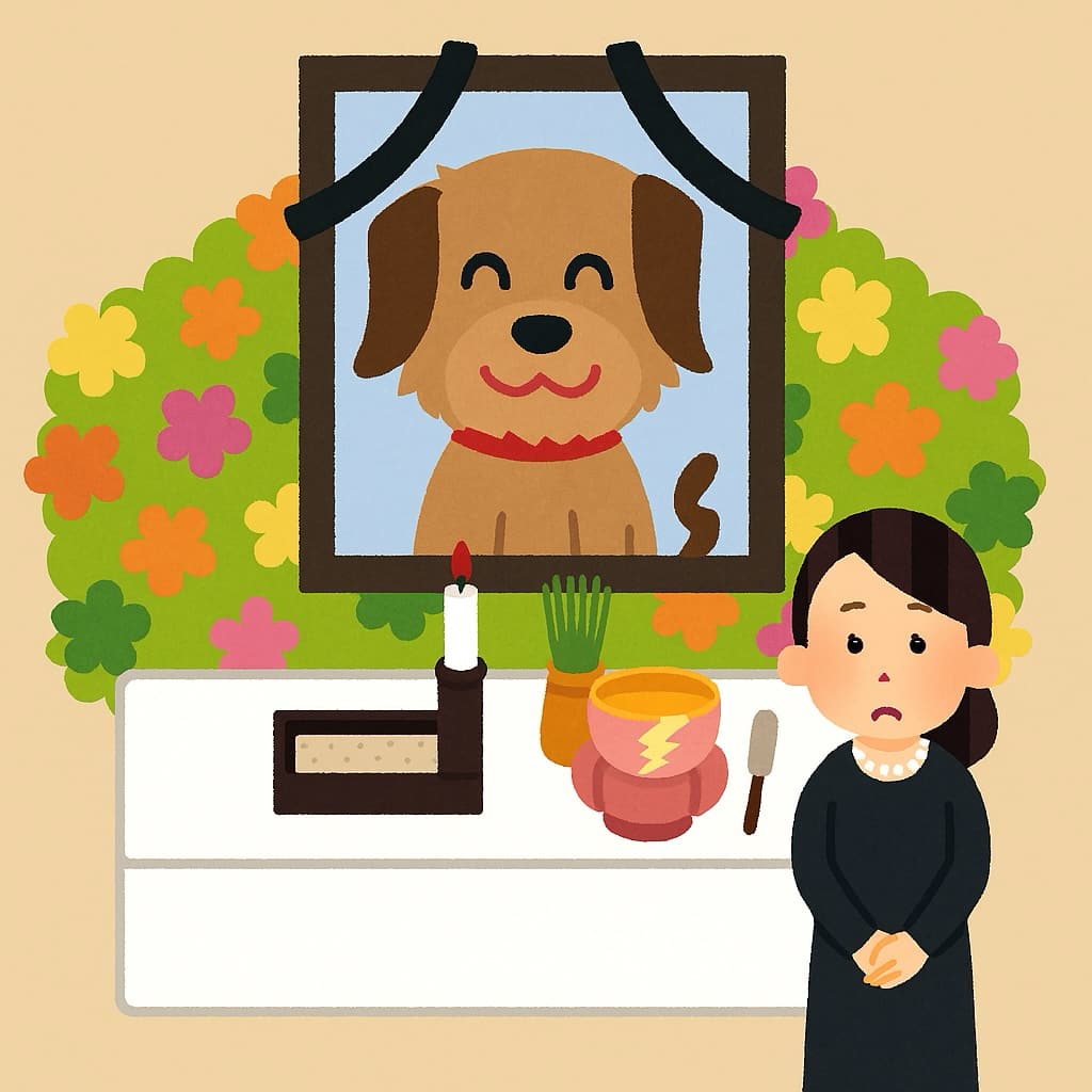 愛犬の祭壇 イラスト画像