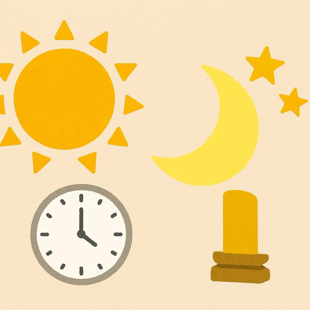 法要の時間選択イメージ　イラスト画像