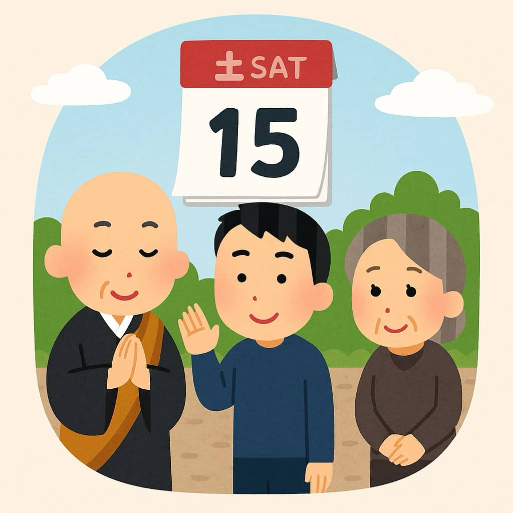 年忌法要を土曜日に行う イラスト画像