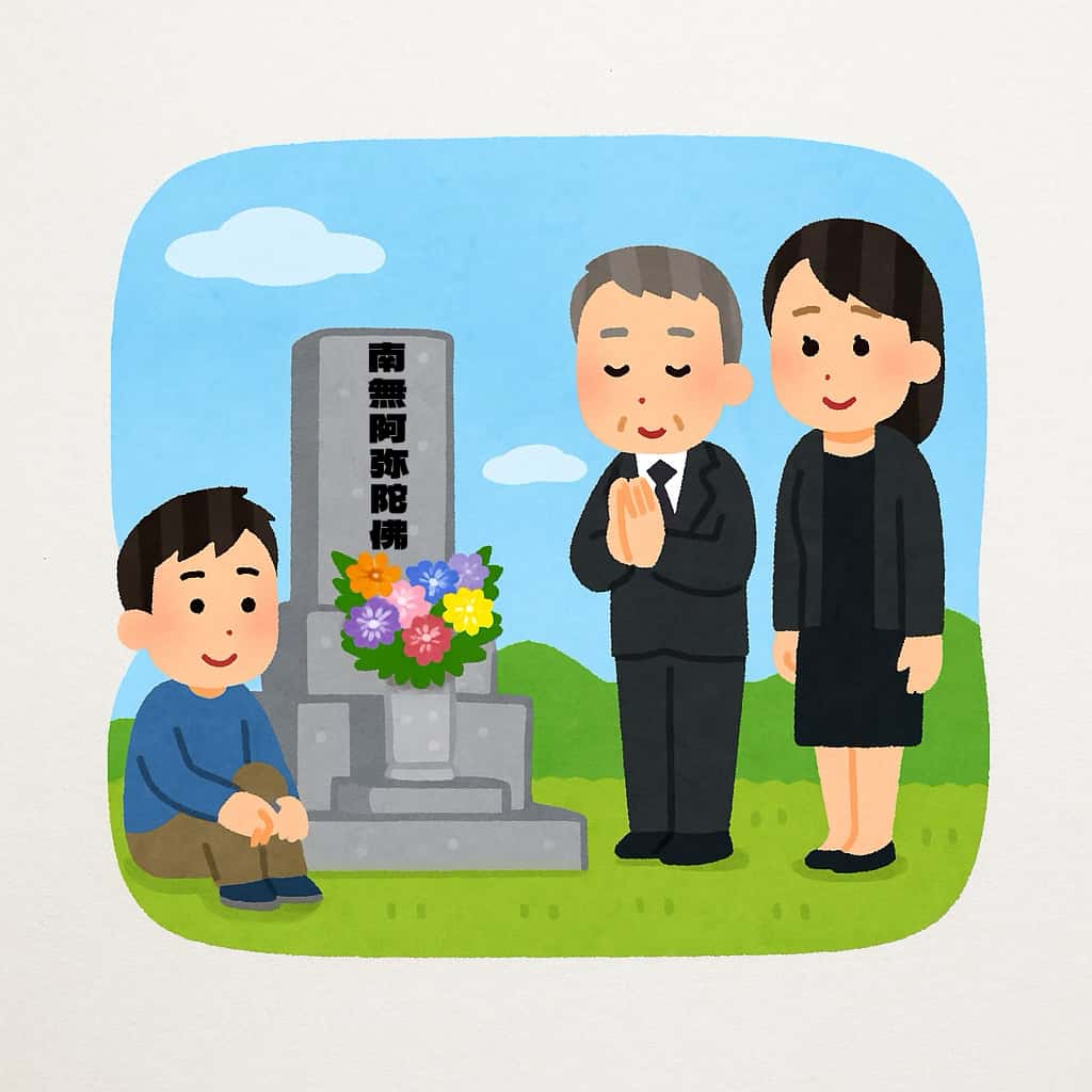 納骨法要の時期　イラスト画像