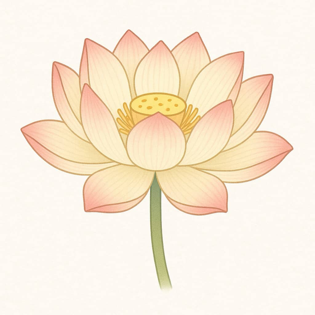 入仏式に相応しい蓮の花のイラスト画像