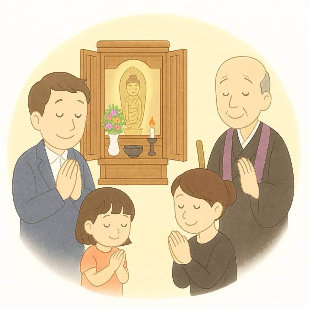 入仏慶讃法要のイメージイラスト画像
