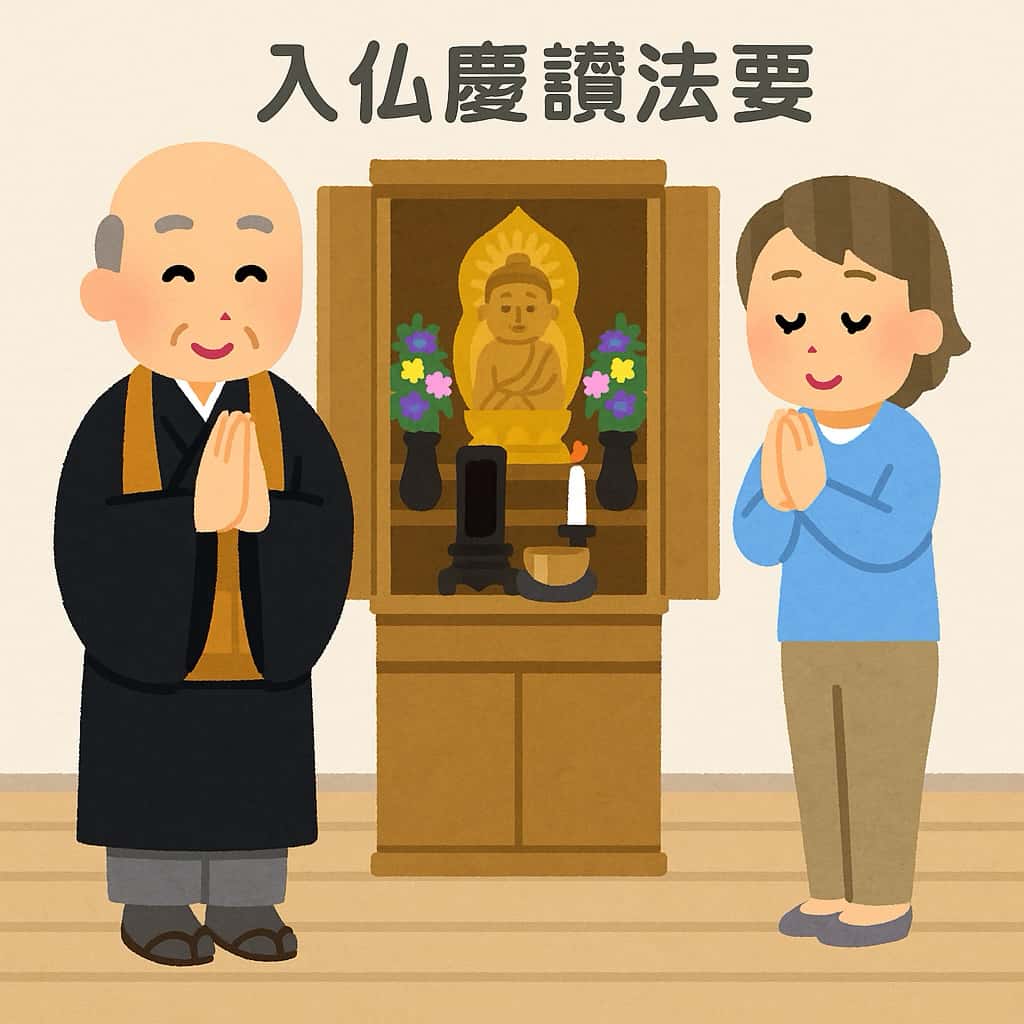 新家で入仏式のイラスト画像