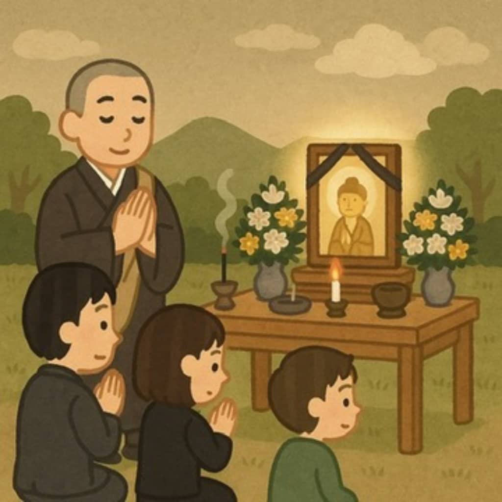 お坊さん派遣の法要イラスト画像