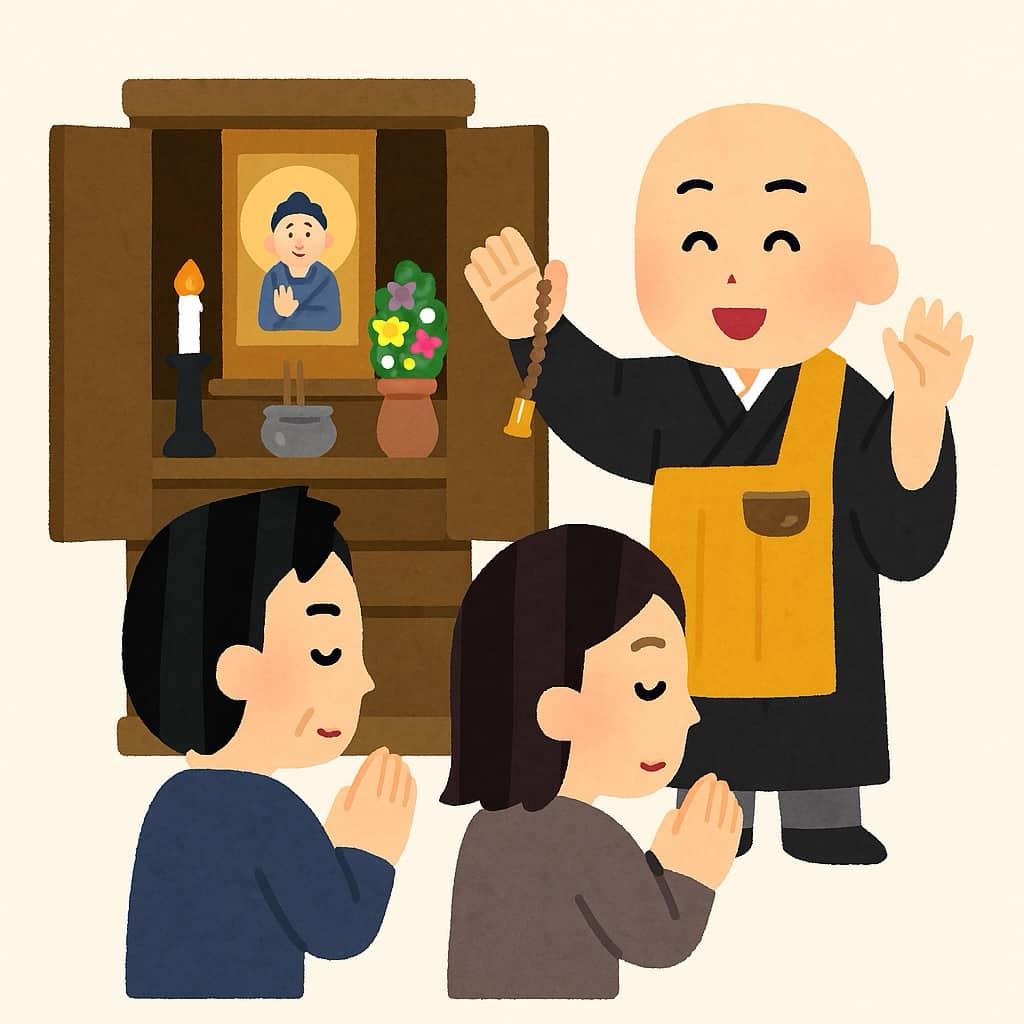 遷仏法要の所要時間 イラスト画像