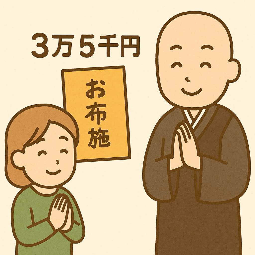 浄土真宗の初盆法要のお布施のイラスト画像