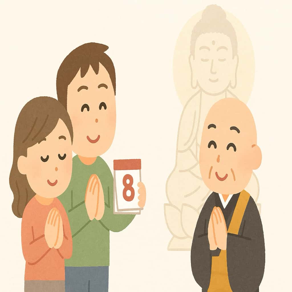 浄土真宗　初盆法要の予約はいつまで？　イラスト画像