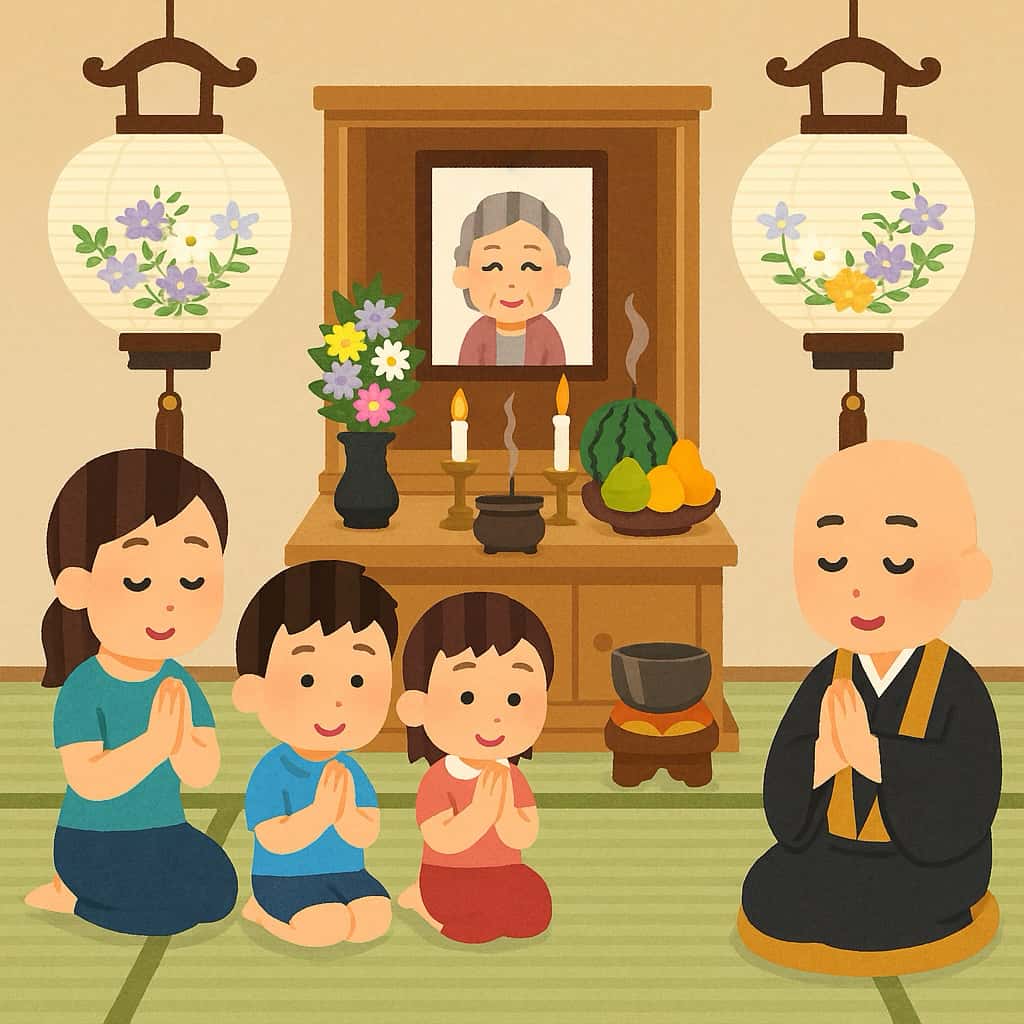 盂蘭盆会のイメージ　イラスト画像