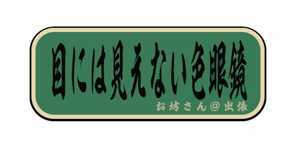 目には見えない色眼鏡（筆文字画像）